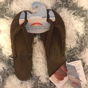 Rainbow flirty braidy women’s sandals